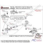 3Racing #SAK-D103 - C Hub For Sakura D3 #SAK-D103