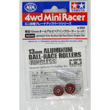 Tamiya #95549 - Aluminum Ball-Race Rollers (13mm Lightweight, Ringless, Red) [95549]