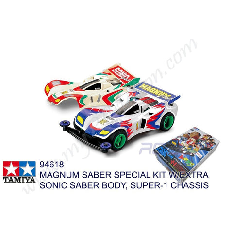 Tamiya #94618 - MAGNUM SABER SPECIAL KIT W/EXTRA SONIC SABER BODY, SUPER-1 CHASSIS [94618]