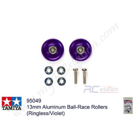 Tamiya #95049 - 13mm Aluminum Ball-Race Rollers (Ringless/Violet)[95049]