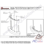 3Racing #SAK-D312/PK - Aluminum Upper Bumper For Sakura D3 #SAK-D312/PK