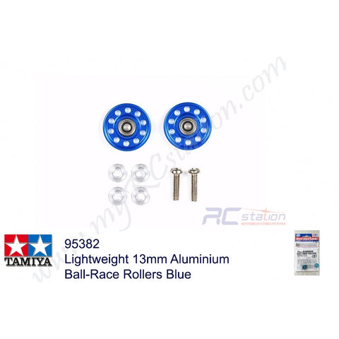 Tamiya #95382 - Lightweight 13mm Aluminium Ball-Race Rollers Blue[95382]