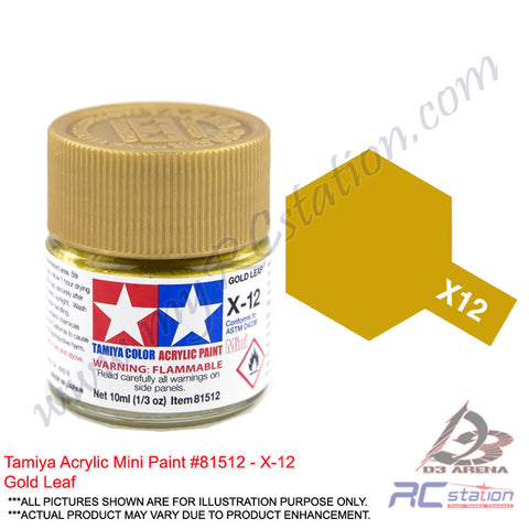 Tamiya Acrylic Mini X-12 Gold Leaf - 10ml Bottle #81512