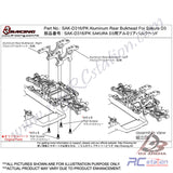3Racing #SAK-D316/PK - Aluminum Rear Bulkhead For Sakura D3 #SAK-D316/PK