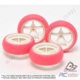 Tamiya #95460 - Narrow Large Diameter Wheel & Soft Arched Tires (Fluorescent Pink) [95460]