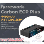 Fyrrework RC LiPo Battery4400mAh LIHV 7.6V 130C, LCG High Voltage Shorty Pack Hard Case Battery