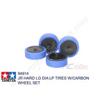Tamiya #94914 - JR Hard Large Diameter Low-Profile Tire&Carbon White [94914]