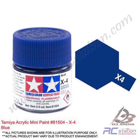 Tamiya Acrylic Mini X-4 Blue - 10ml Bottle #81504
