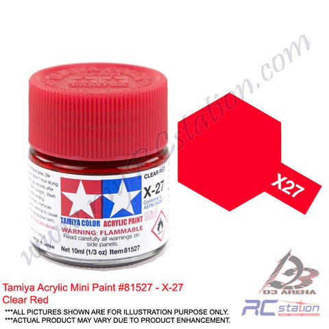 Tamiya Acrylic Mini X-27 Clear red - 10ml Bottle #81527
