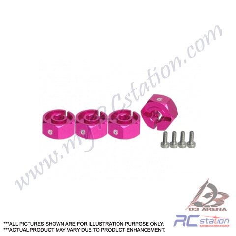 3Racing #3RAC-WX126/PK - Wheel Adaptor (6mm) - Thick (Pink) #3RAC-WX126/PK