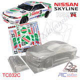 TeamC Racing 1/10 Clear Body Shell TC032 Nissan Skyline R32 (Width 190mm, WheelBase 258mm)