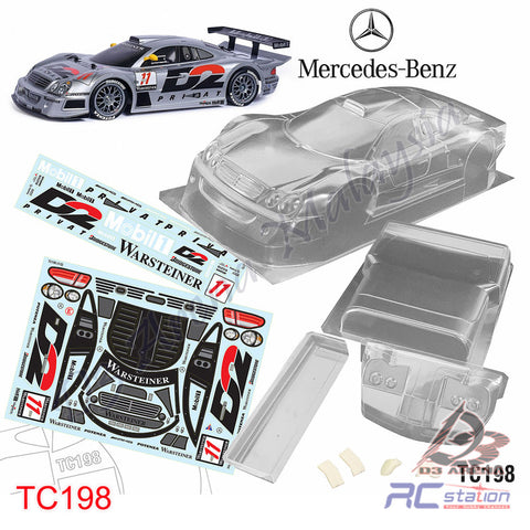 TeamC Racing 1/10 Clear Body Shell TC198 Benz CLK GTR (Width 190mm, WheelBase 258mm)