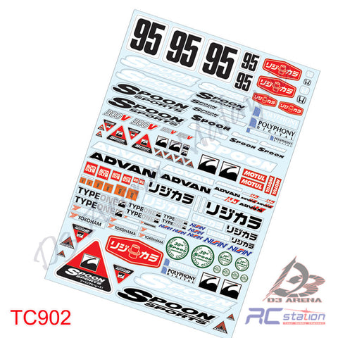 Team C Sticker TC902 1/10 Spoon Sticker, A4