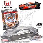 TeamC Racing 1/10 Clear Body Shell TC085 Honda NSX (Width 190mm, WheelBase 258mm)