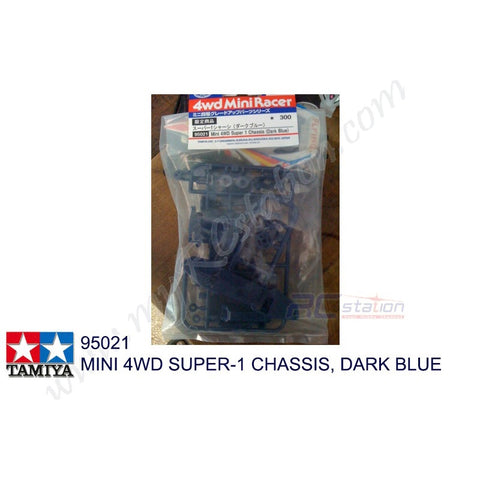 Tamiya #95021 - MINI 4WD SUPER-1 CHASSIS, DARK BLUE [95021]