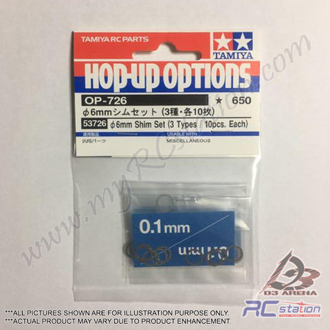 Tamiya #53726 - Tamiya Dia. 6mm Shim Set (3 Types / 10pcs. Each) [53726]