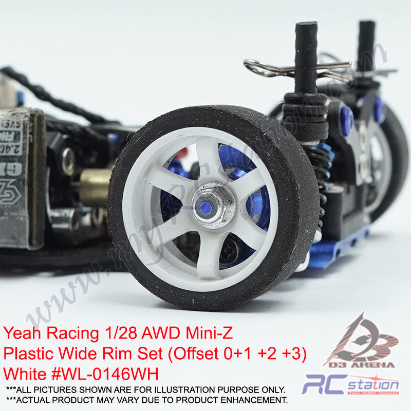 Yeah Racing #WL-0146WH - Yeah Racing Plastic Wide Rim Set (Offset 0 +1 ...