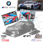 TeamC Racing 1/10 Clear Body Shell TC088 BMW M8 GTE (Width 190mm, WheelBase 258mm)