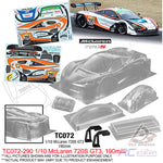 Team C Racing Clear Body Shell TC072 1/10 McLaren 720S GT3 (Width 190mm, WheelBase 258mm)