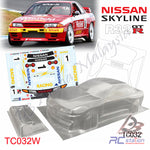TeamC Racing 1/10 Clear Body Shell TC032 Nissan Skyline R32 (Width 190mm, WheelBase 258mm)