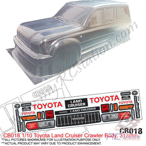 Team C Crawler Clear Body Shell CB018 1/10 Toyota Land Cruiser Crawler Body (Width 220mm, WheelBase 313mm)