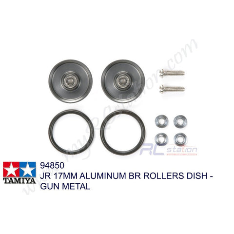 Tamiya #94850 - 17mm Aluminum BR Rollers Dish - Gun Metal [94850]