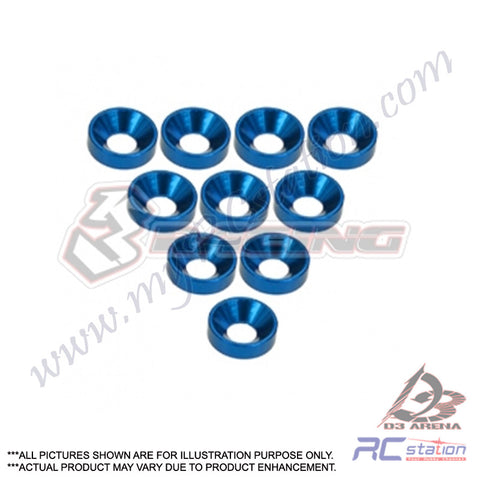 3Racing #3RAC-WC3/BU - Aluminium M3 Countersink Washer (10pcs)