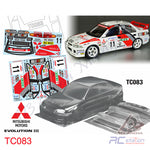 TeamC Racing 1/10 Clear Body Shell TC083 Mitsubishi Evolution III (Width 190mm, WheelBase 258mm)