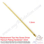 RC Professional Hex Screw Driver Titanium Plating Hardened 1.5 2.0 2.5 3.0mm for RC Cars, Trucks, Boats & Helis