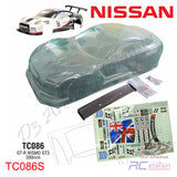 TeamC Racing 1/10 Clear Body Shell TC086 Nissan GTR Nismo GT3 (Width 200mm, WheelBase 258mm)