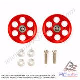 Tamiya #95404 - HG LW Lightweight Ball-Race Rollers Aluminum 19mm (Ringless/Red) [95404]