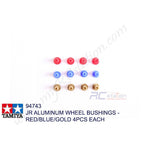 Tamiya #94743 - JR Aluminum Wheel Bushings - Red/Blue/Gold 4pcs each [94743]