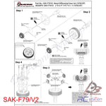 3RACING SAK-F79/V2 METAL DIFFERENTIAL GEAR SET (10T&18T)