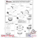 3RACING SAK-F79/V2 METAL DIFFERENTIAL GEAR SET (10T&18T)