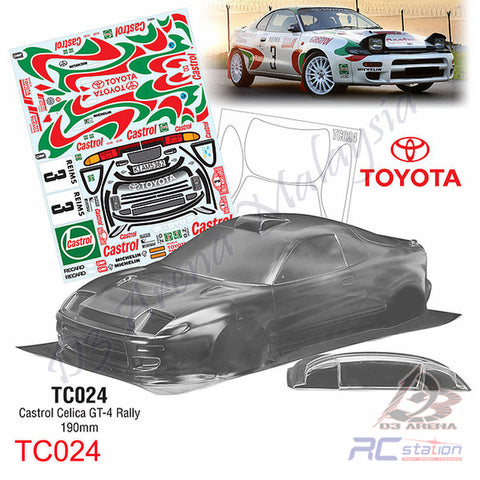 TeamC Racing 1/10 Clear Body Shell TC024 Toyota Celica Rally (Width 190mm, WheelBase 258mm)