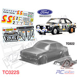 TeamC Racing 1/10 Clear Body Shell TC022 Ford Escort MK2 (Width 190mm, WheelBase 258mm)