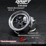 DS Racing #DE-212 - Drift Element Wheel Rim Series II - Adjustable Offset (2pcs) / High Gloss 2K Black Face Chrome Lip