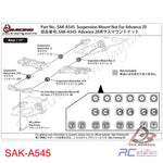 3RACING SAK-A545 SUSPENSION MOUNT NUT FOR ADVANCE 20