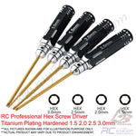 RC Professional Hex Screw Driver Titanium Plating Hardened 1.5 2.0 2.5 3.0mm for RC Cars, Trucks, Boats & Helis