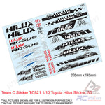 Team C Sticker TC921 1/10 Toyota Hilux Sticker, A5