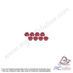 3Racing #3RAC-NS40/RE - 4mm Aluminum Locknut Serrated (8pcs) -red