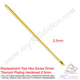 RC Professional Hex Screw Driver Titanium Plating Hardened 1.5 2.0 2.5 3.0mm for RC Cars, Trucks, Boats & Helis
