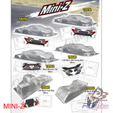 TeamC Racing MiniZ Body Shell 1/28 Clear Body Shell WheelBase 98mm, 102mm