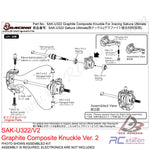 3RACING SAK-U322/V2 GRAPHITE COMPOSITE KNUCKLE VER.2 FOR ADVANCE 20M,21 S64