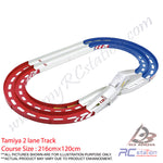 Tamiya Track 94893 - JR Mini 4WD Oval Home Circuit - 2-Level Lane Change Red/White/Blue [94893]