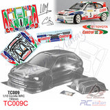 Team C Body Shell 1/10 Clear Body TC009 Toyota Corolla WRC (Width 190mm, WheelBase 258mm)
