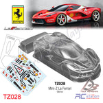 TeamC Racing Clear Body Shell TZ028 Mini-Z La Ferrari (WheelBase 98mm)