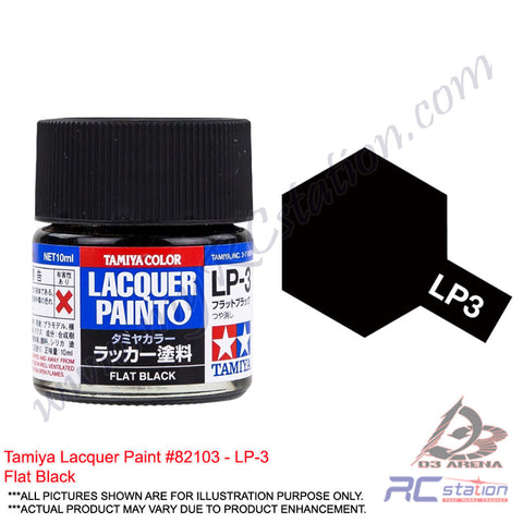 Tamiya Lacquer Paint LP-3 Flat black [82103]