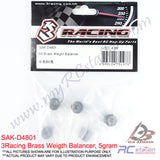 3RACING BRASS WEIGHT BALANCER - 5Gram, 10Gram, 15Gram, 20Gram