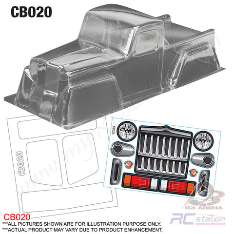 Team C Crawler Clear Body Shell CB020 1/10 Crawler Body (Width 180mm, WheelBase 313mm)